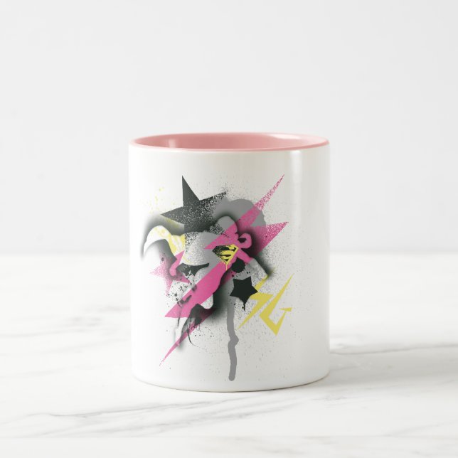 Supergirl Spray Paint Två-Tonad Mugg (Center)