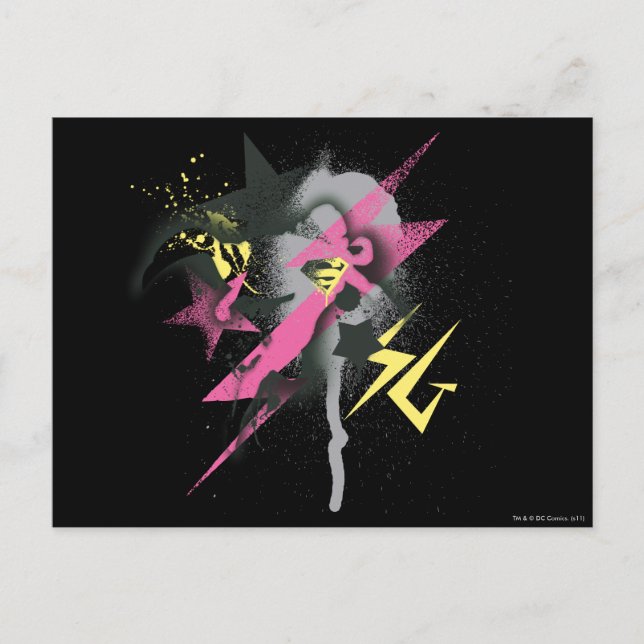 Supergirl Spray Paint Vykort (Framsida)