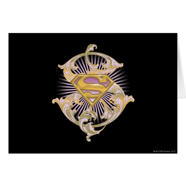 Supergirl Starbust Logotyp Hälsningskort (Framsidan Horizontal)