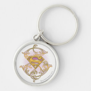 Supergirl Starbust Logotyp Rund Silverfärgad Nyckelring