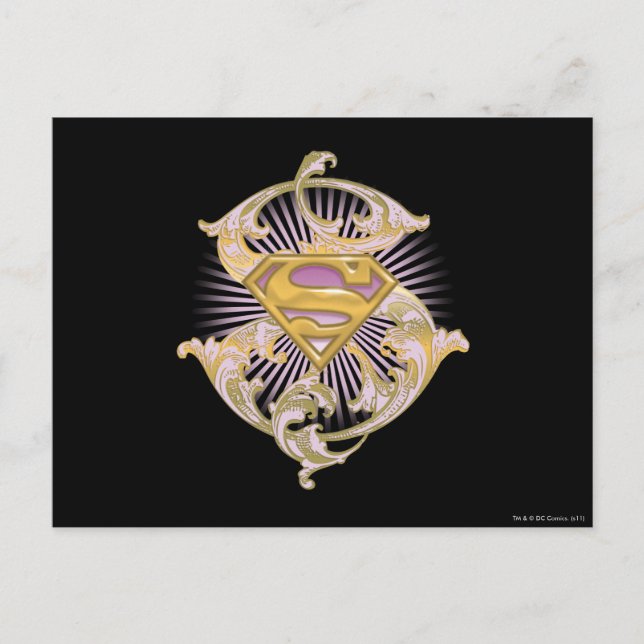 Supergirl Starbust Logotyp Vykort (Framsida)