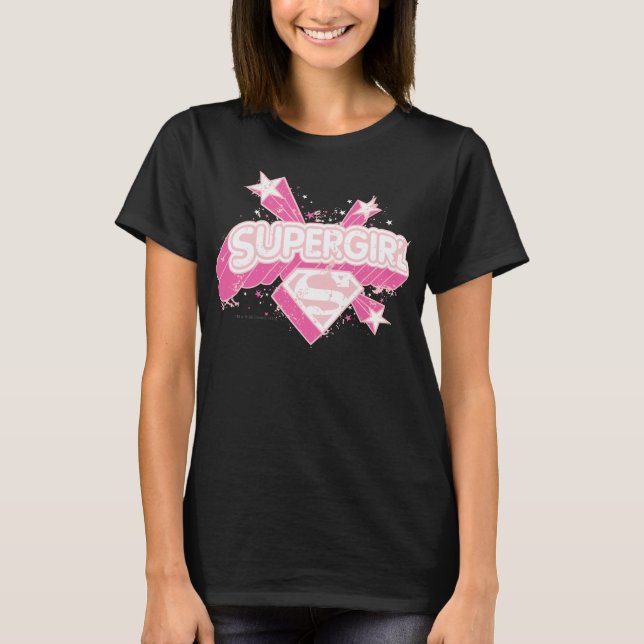 Supergirl Stars och Logotyp T Shirt (Framsida)