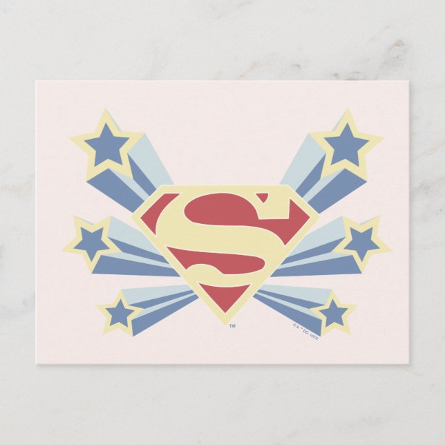 Supergirl Stars S-Shield Vykort (Framsida)