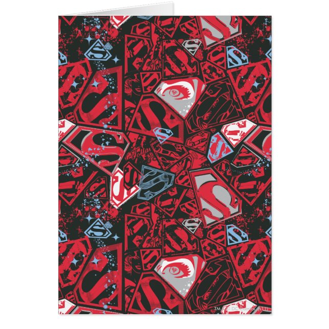 Supergirl Stary Red Mönster Hälsningskort (Framsidan)