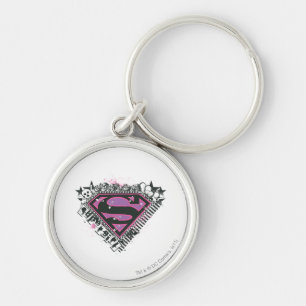 Supergirl Stift Logotyp Rund Silverfärgad Nyckelring