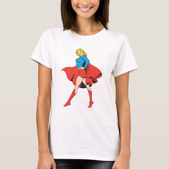 Supergirl Strejka a Pose Tee Shirt (Framsida)