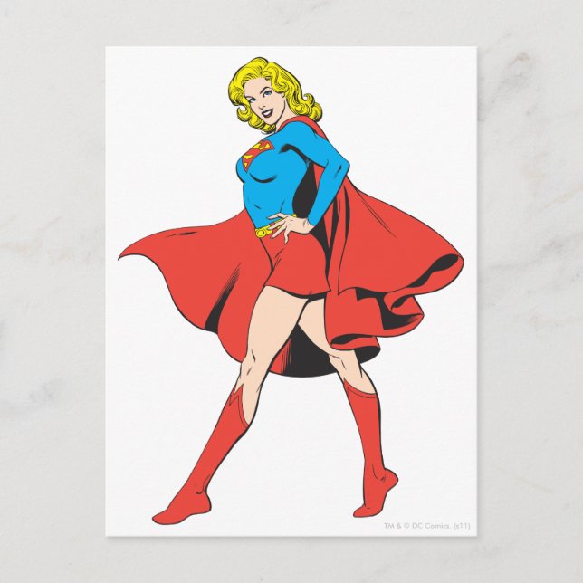 Supergirl Strejka a Pose Vykort (Framsida)