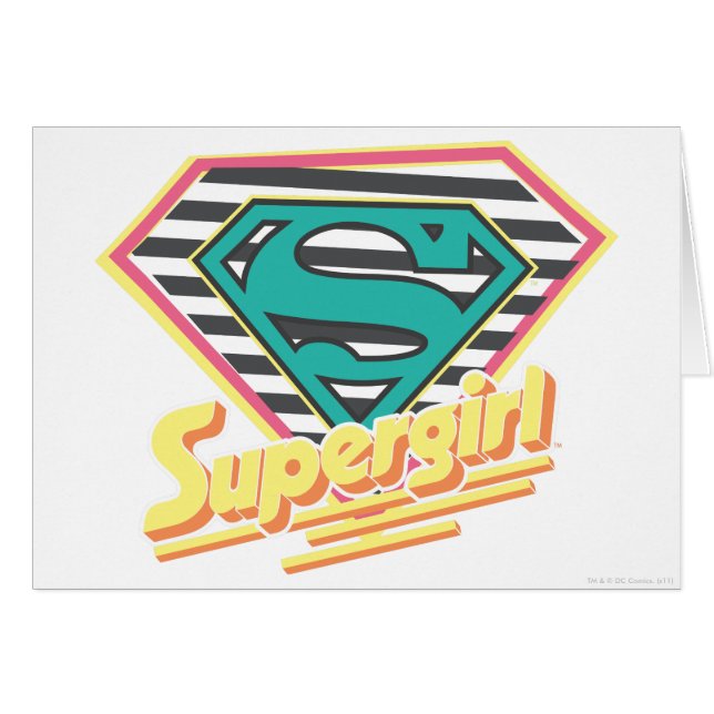Supergirl Stripe-Logotyp Hälsningskort (Framsidan Horizontal)