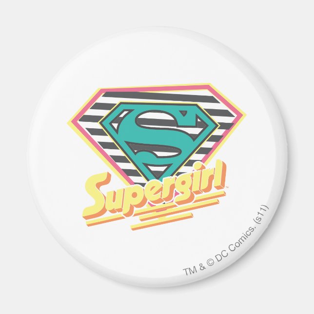 Supergirl Stripe-Logotyp Magnet (Framsidan)