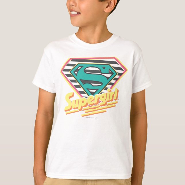 Supergirl Stripe-Logotyp Tee Shirt (Framsida)