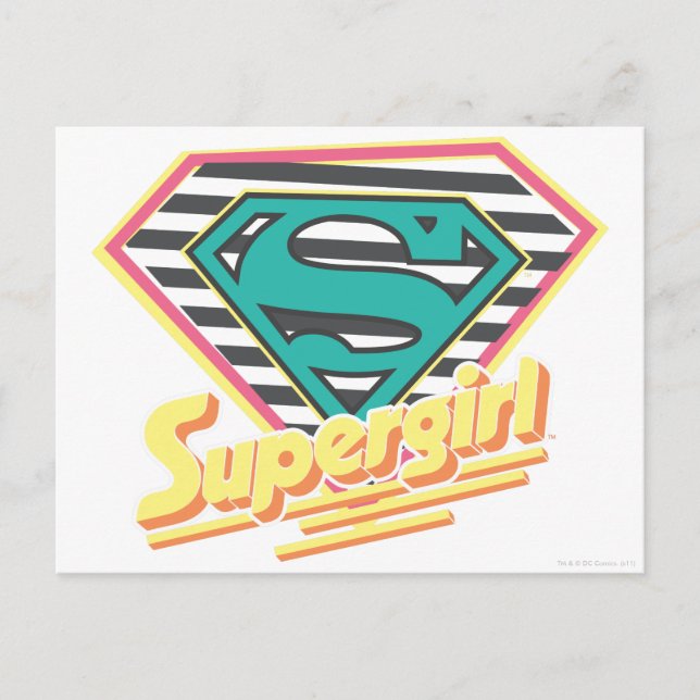 Supergirl Stripe-Logotyp Vykort (Framsida)