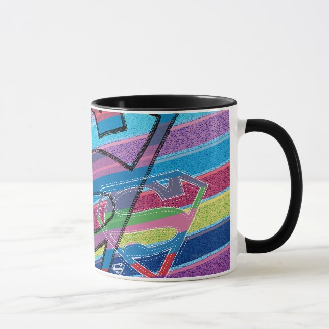 Supergirl Stripe Rainbow Logotyp Mugg (Höger)