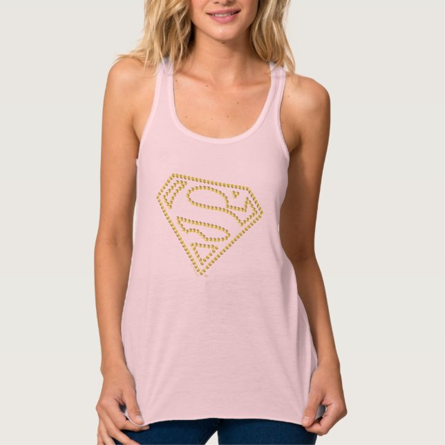 Supergirl Studed S-Shield Linne Med Racerback (Framsida)