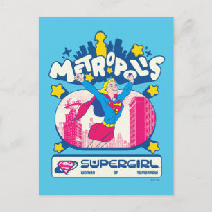 Supergirl Super Pop Kvinna från i morgon Vykort