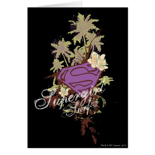Supergirl Surfa Logotyp Hälsningskort (Framsidan)