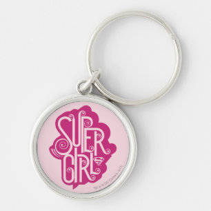 Supergirl Swirl 1 Rund Silverfärgad Nyckelring
