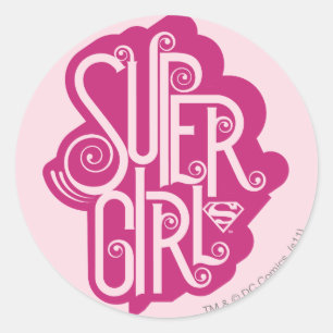 Supergirl Swirl 1 Runt Klistermärke