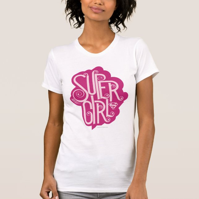 Supergirl Swirl 1 T Shirt (Framsida)