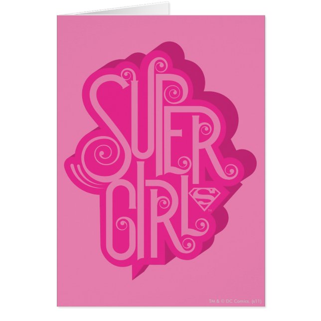 Supergirl Swirl 2 Hälsningskort (Framsidan)