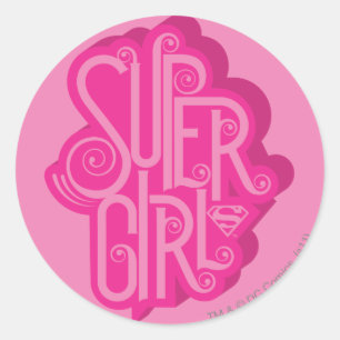 Supergirl Swirl 2 Runt Klistermärke