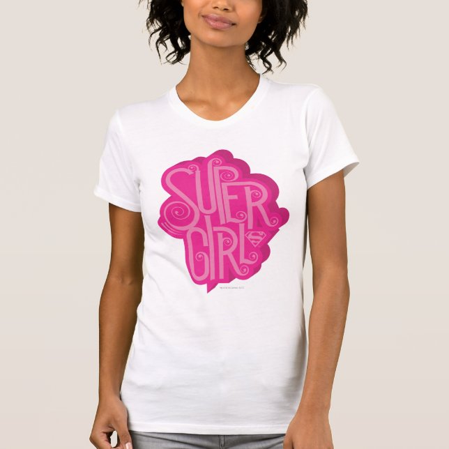 Supergirl Swirl 2 Tee Shirt (Framsida)