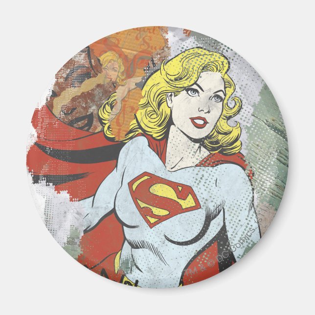 Supergirl Tecknad Capers 2 Magnet (Framsidan)