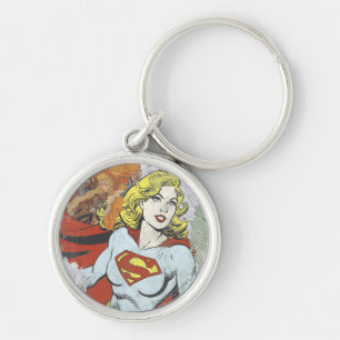Supergirl Tecknad Capers 2 Rund Silverfärgad Nyckelring