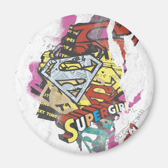 Supergirl Tecknad Capers 4 Magnet (Framsidan)