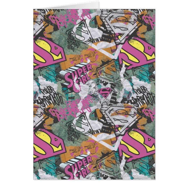 Supergirl Tecknad Capers Mönster 10 Hälsningskort (Framsidan)