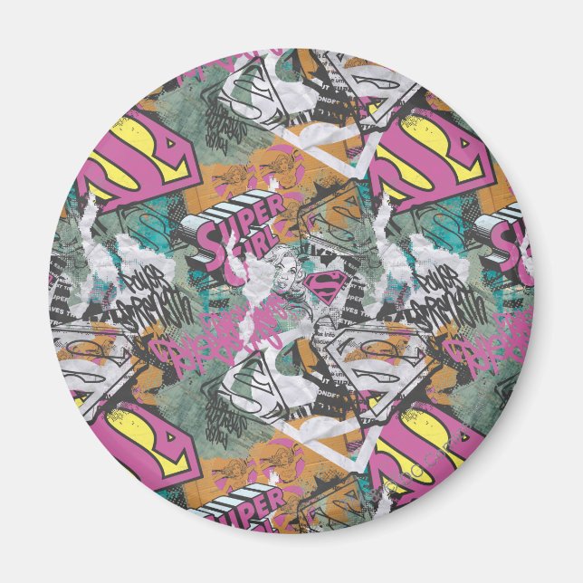 Supergirl Tecknad Capers Mönster 10 Magnet (Framsidan)