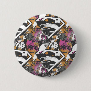 Supergirl Tecknad Capers Mönster 3 Knapp