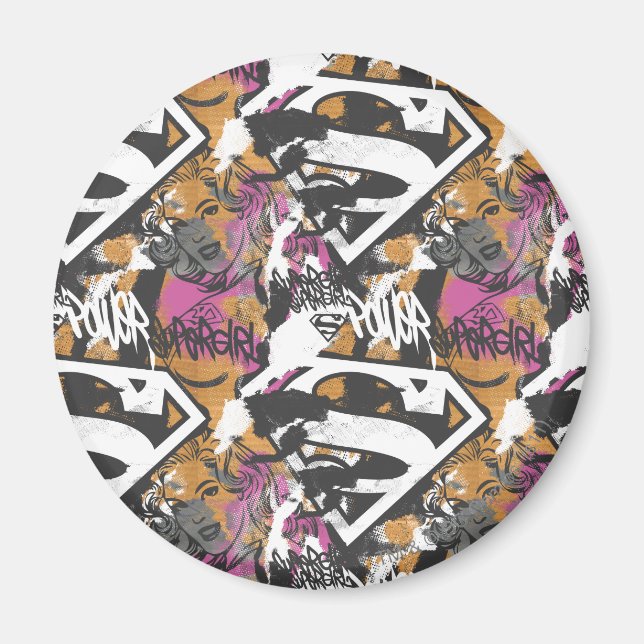 Supergirl Tecknad Capers Mönster 3 Magnet (Framsidan)