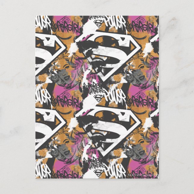 Supergirl Tecknad Capers Mönster 3 Vykort (Framsida)