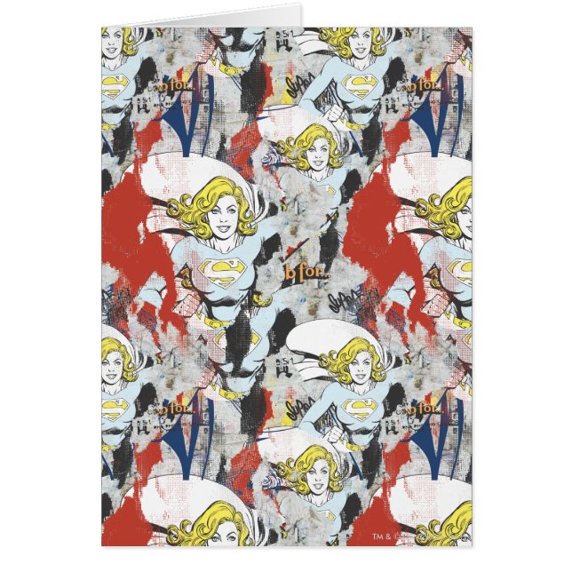 Supergirl Tecknad Capers Mönster 5 Hälsningskort (Framsidan)