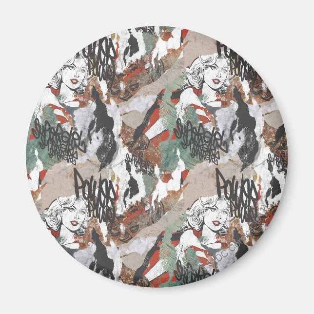 Supergirl Tecknad Capers Mönster 6 Magnet (Framsidan)