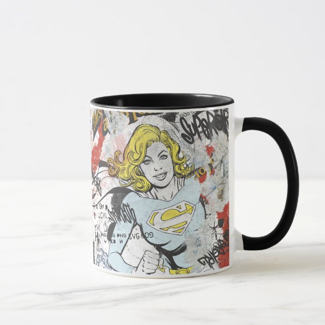 Supergirl Tecknad Capers Mönster 9 Mugg (Höger)