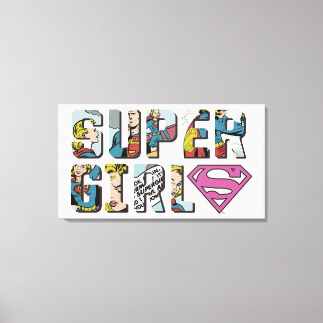 Supergirl Tecknad Logotyp Canvastryck (Framsida)