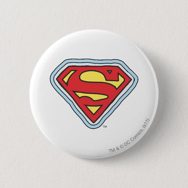 Supergirl Tecknad Logotyp Knapp (Framsida)