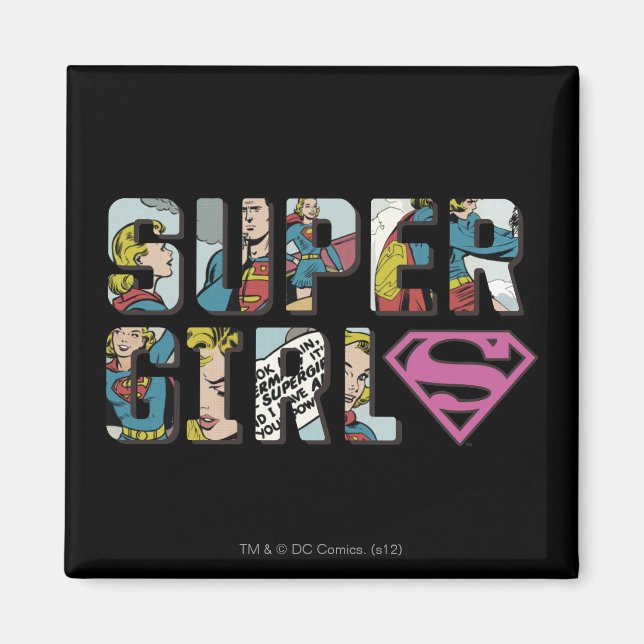 Supergirl Tecknad Logotyp Magnet (Framsidan)