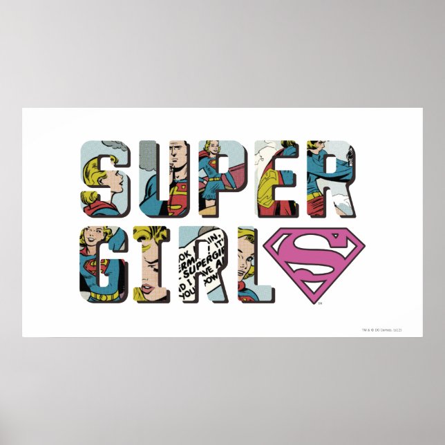Supergirl Tecknad Logotyp Poster (Framsidan)