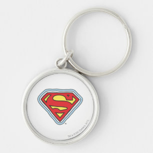 Supergirl Tecknad Logotyp Rund Silverfärgad Nyckelring