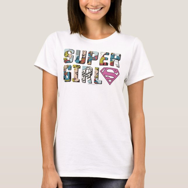 Supergirl Tecknad Logotyp T Shirt (Framsida)