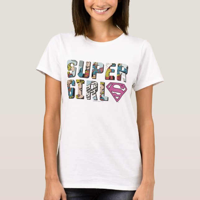 Supergirl Tecknad Logotyp T Shirt (Framsida)