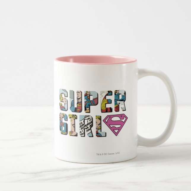 Supergirl Tecknad Logotyp Två-Tonad Mugg (Höger)