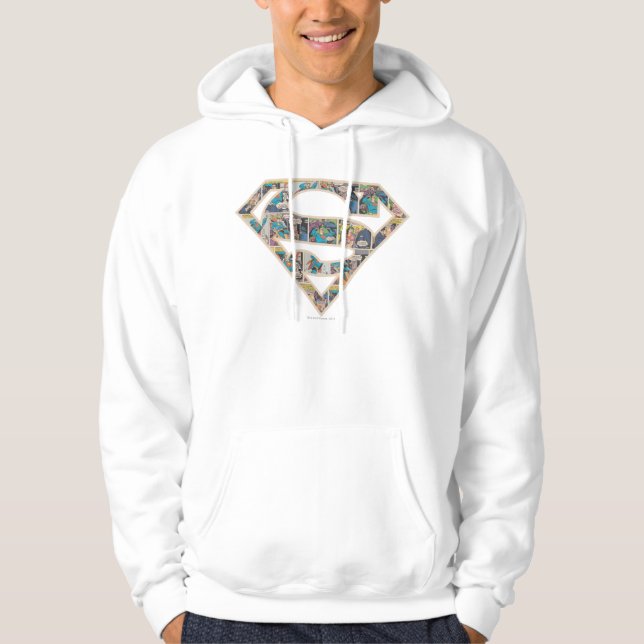 Supergirl Tecknad Strip Logotyp Hoodie (Framsida)