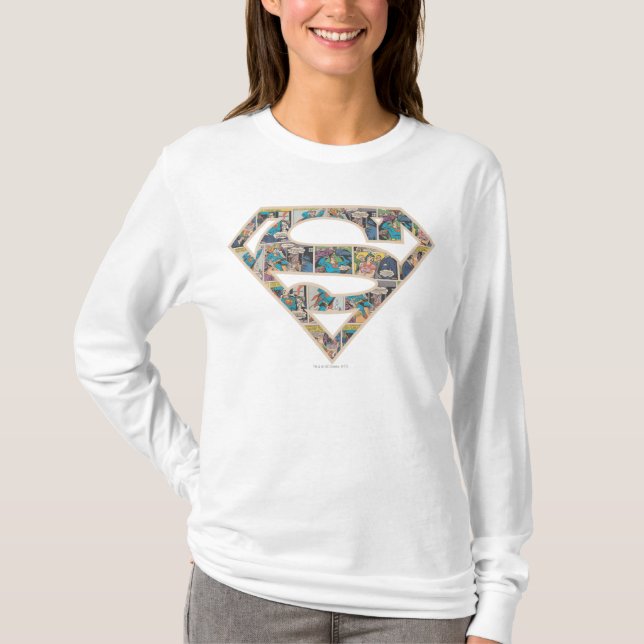 Supergirl Tecknad Strip Logotyp Tee Shirt (Framsida)