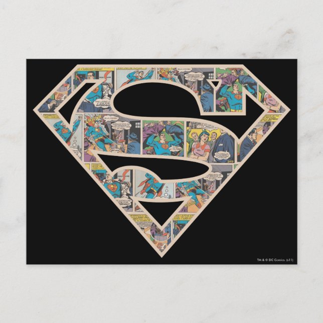 Supergirl Tecknad Strip Logotyp Vykort (Framsida)