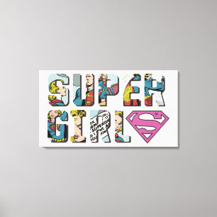 Supergirl tecknadlogotyp canvastryck