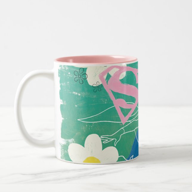 Supergirl  till Spirit & Kärlek Två-Tonad Mugg (Vänster)