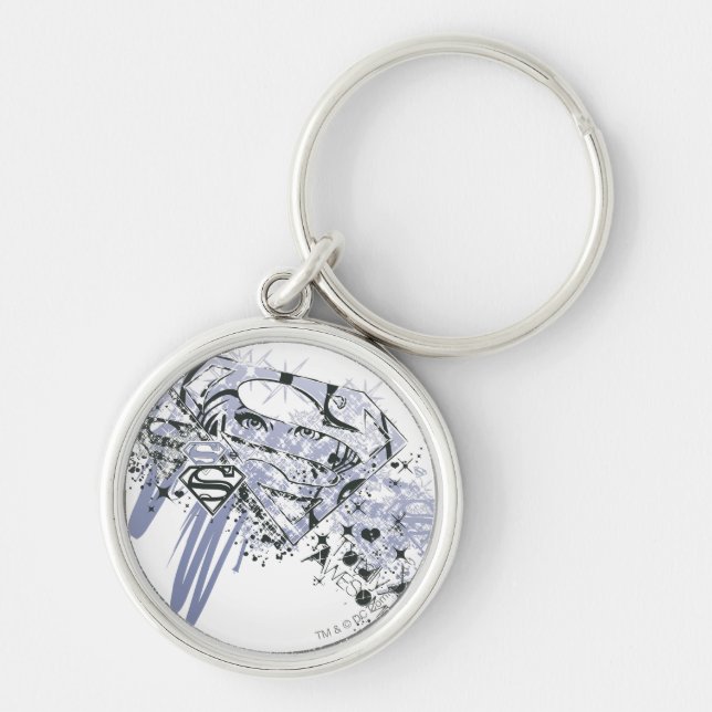 Supergirl Totally Fantastisk Rund Silverfärgad Nyckelring (Framsidan)